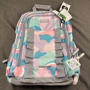 Eastsport Expandable Team Backpack Pastel Camo Recycled Polyester Pink Blue Gray
